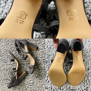 Nina Block-heel glitter sandals